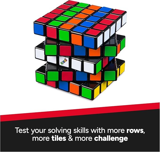 Rubik's Cube, The Original 5x5 Cube, Problem-Solving Brain Teaser, Color-Matchin