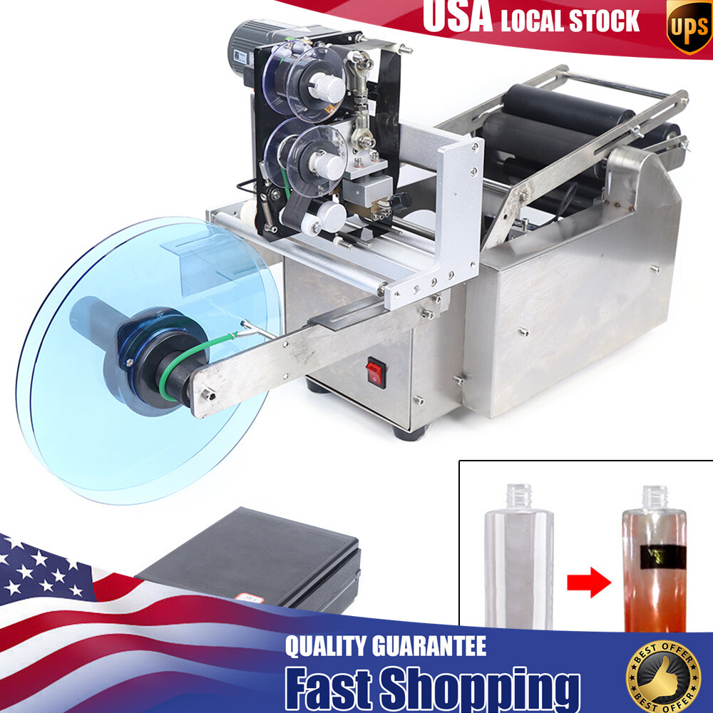 MT-50D Semi-automatic Labeller Round Bottle Labeling Machine Date Coding Machine
