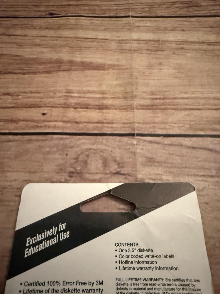 3M DS DD 3.5" Diskettes Formatted IBM Double Sided/Density Sealed Single Pack