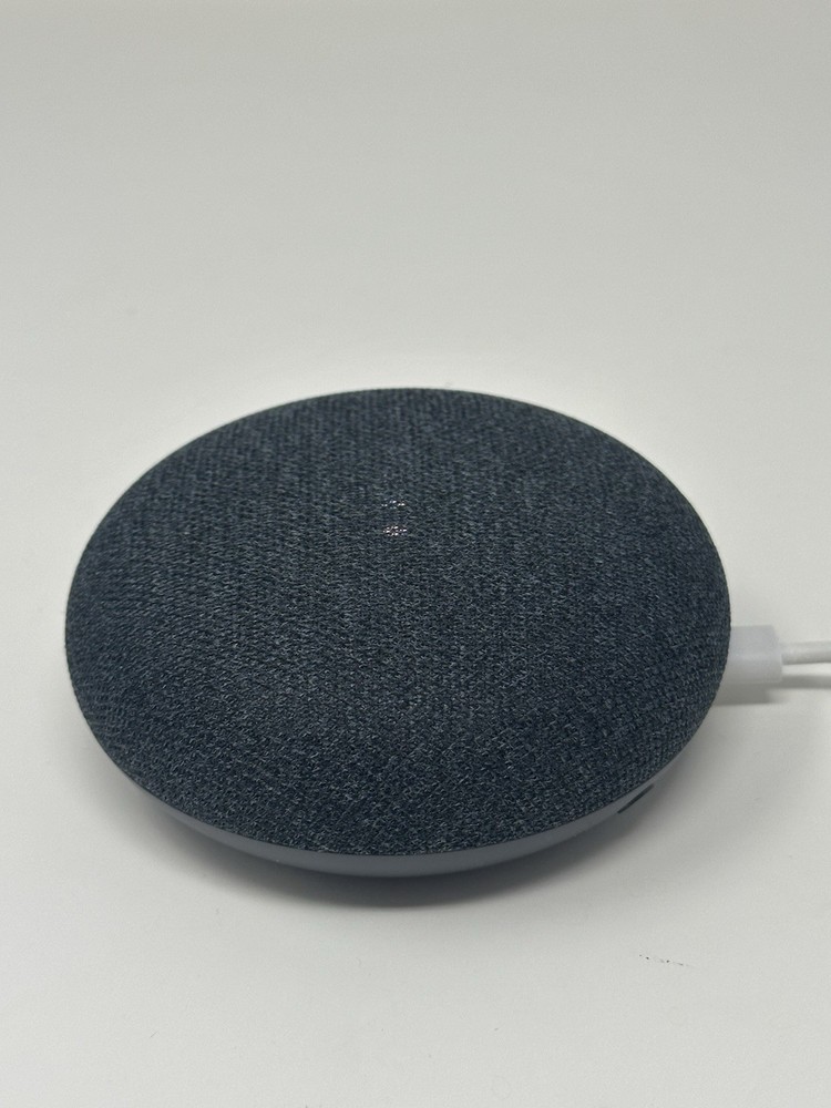Google Home Mini Smart Assistant Model H0A Speaker With Plug Adapter Black Gray