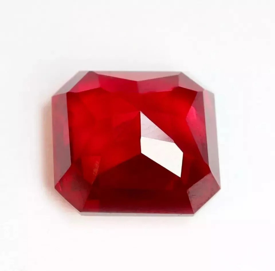 Flawless Natural Burmese Red Ruby Asscher Cut 47.10 Ct Loose Certified Gemstone