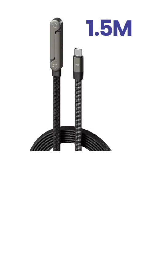 240W 2-in-1 USB-C Fast Charging Cable with Foldable Desktop Stand – Type-C Data