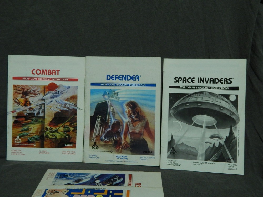 Atari Game Program Instruction Manuals (LOT of 5) Pac-Man + Asteroids +