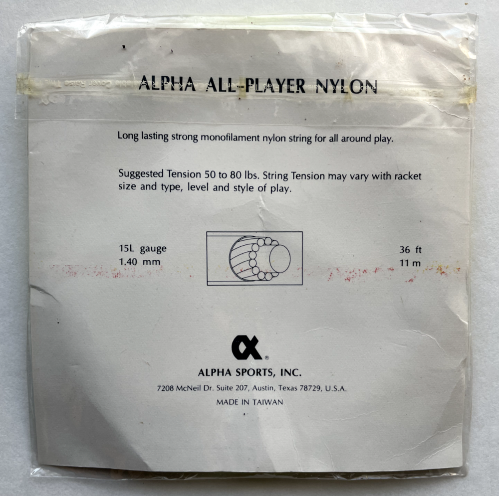 NOS Alpha All Player Nylon Tennis String
