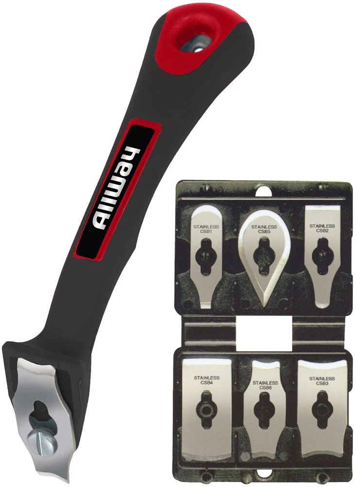 CS6 Soft Grip Contour Scraper Set with 6 Blades and Blade File