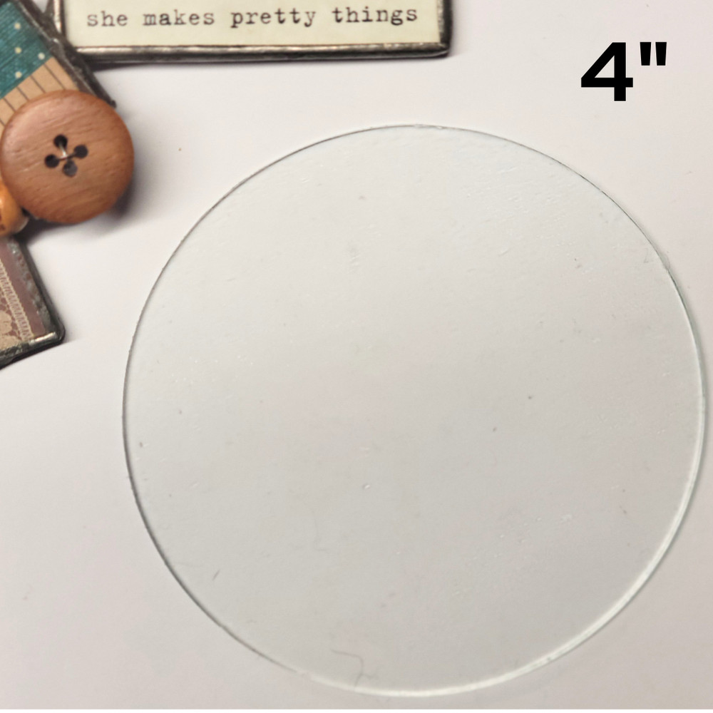 4" Round Flat Glass Circles (4 inch) - 16 pack