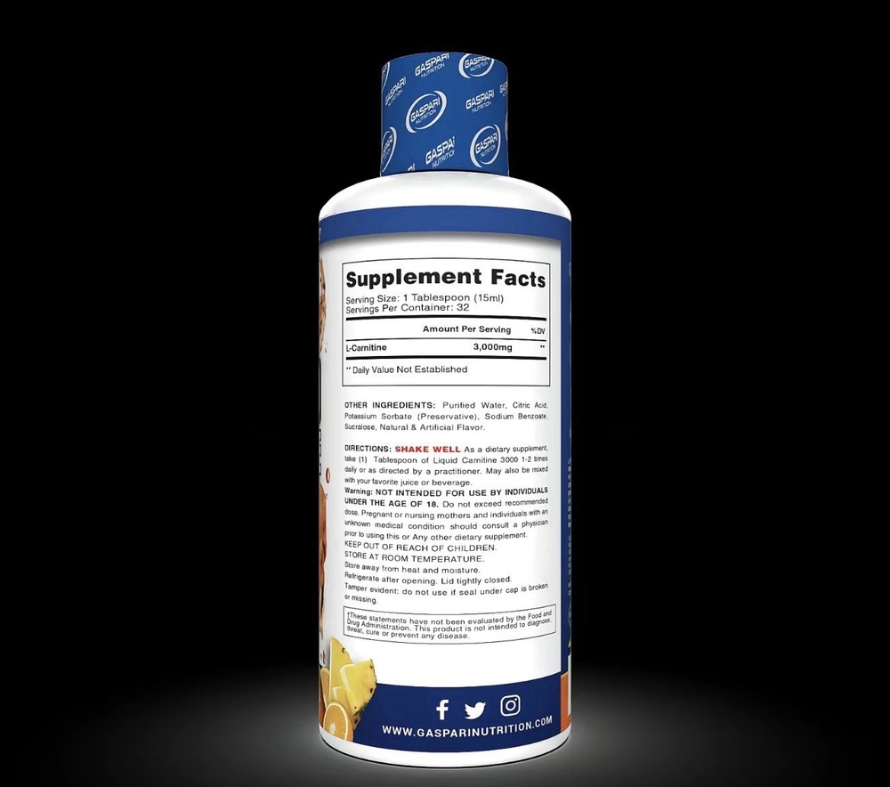 Liquid Carnitine 3000 Maximum Strength