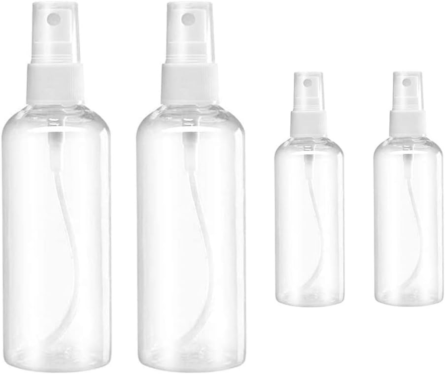 Mini Plastic Spray Bottles 2x50ml 2x100ml Clear