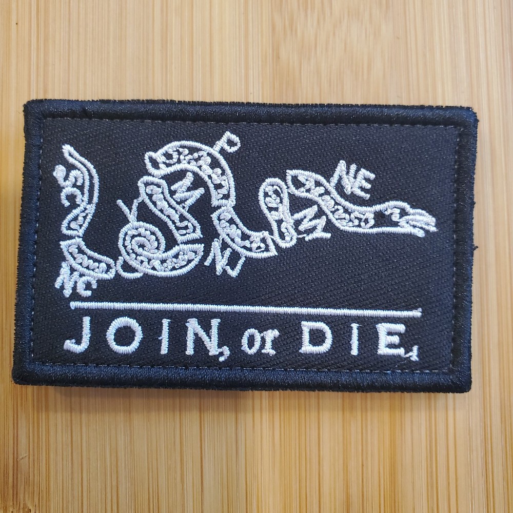 JOIN OR DIE Sarcastic Tactical Morale Patch Hook and Loop
