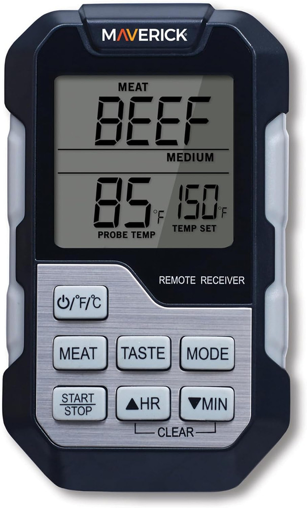 Single Probe BBQ Thermometer & Timer, Pre-Programmed Temps for 9 Meats, Color-Ch