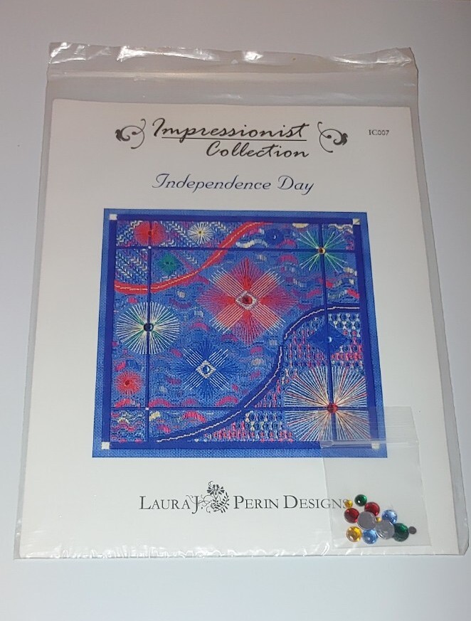 Laura J Perin Designs Independence Day Needlepoint Pattern & Sequins #IC007