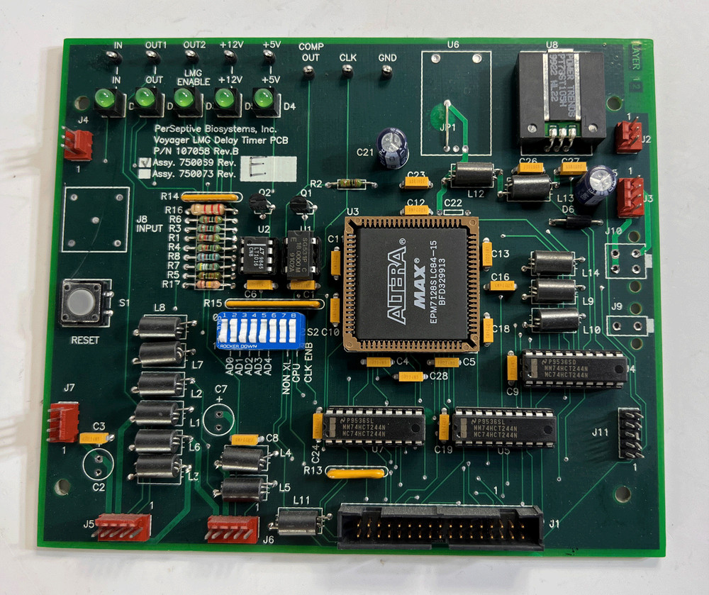 Perseptive Biosystems Voyager LMG Delay Timer PCB 107058 Rev. B