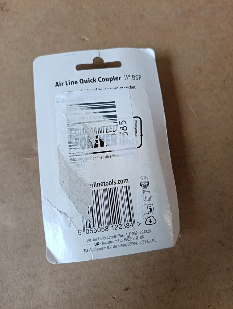 Air Line Quick Coupler 2pk 1/4" BSP