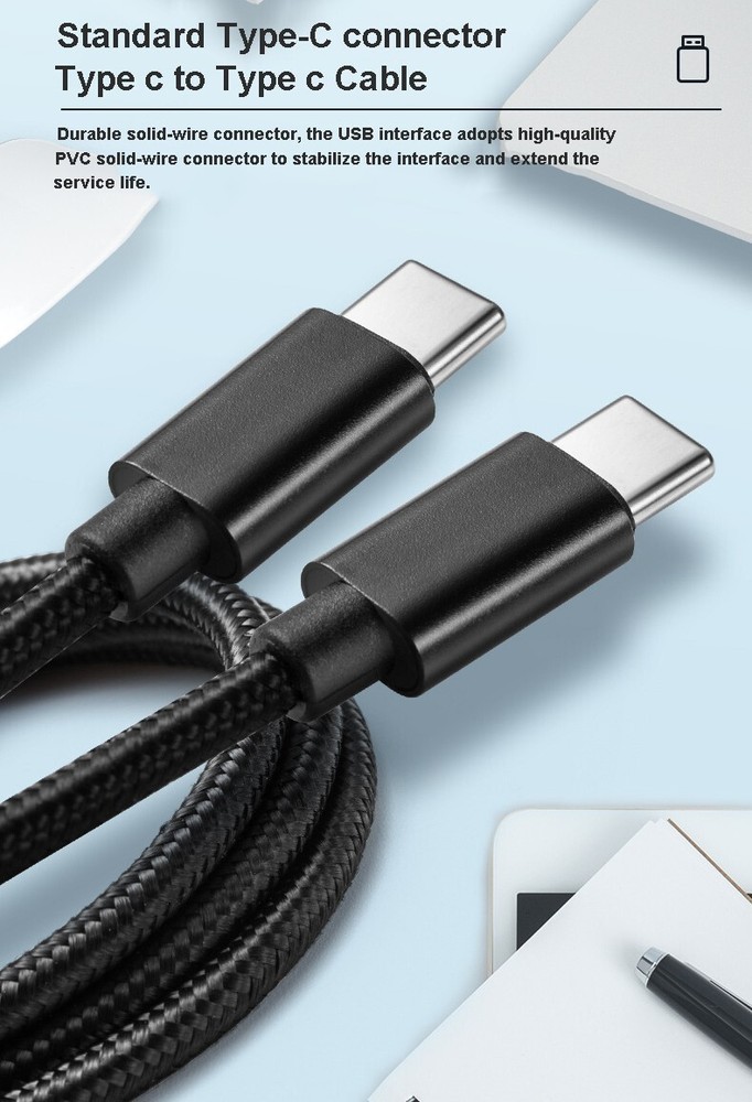 5 FT 60W USB-C Fast Charging/Data Cable for Onn. 8" Android 11 Go Tablet