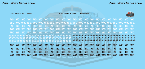 Wisconsin Central WC Reporting Mark Patches HO Scale