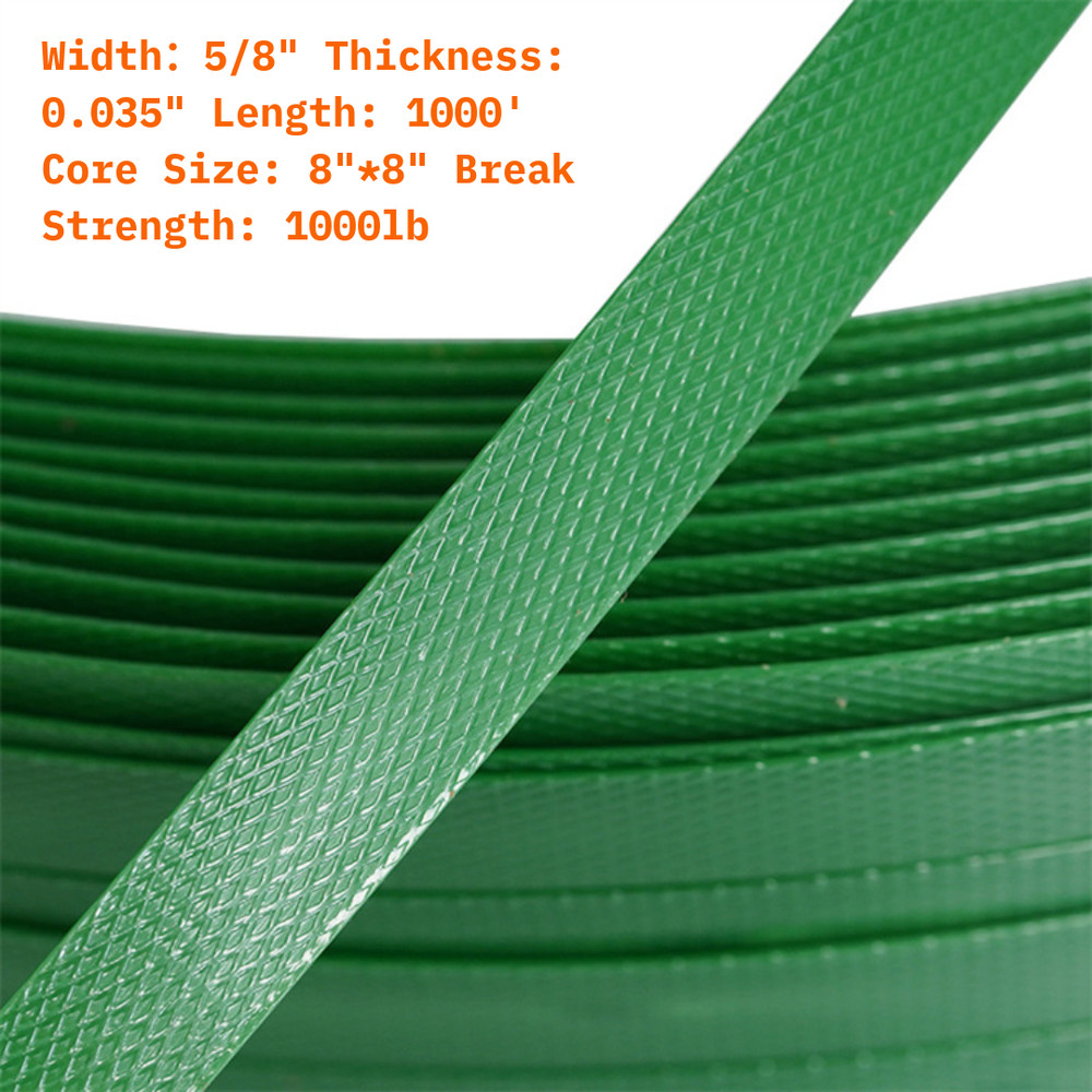 Polypropylene (PP) & Polyester (PET) Strapping Roll Multiple Size 8" Coil Core
