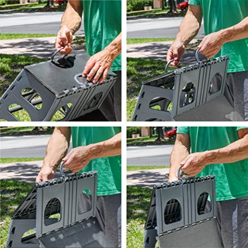 Folding 2 Step Stool for Adults - Collapsible & Foldable Step Industrial Gray