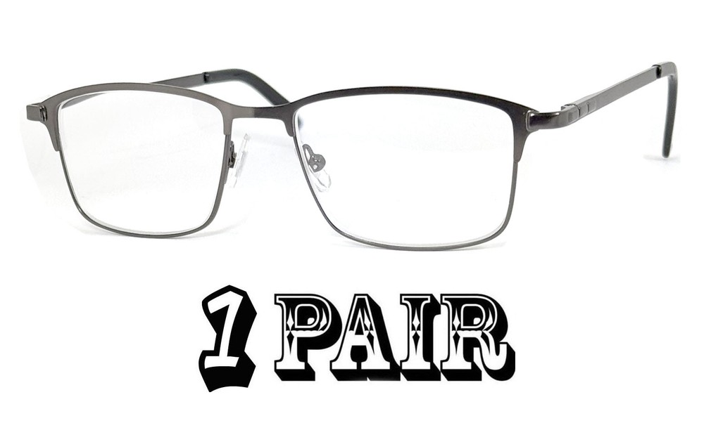 Metal Frame Rectangular Full Lens (Not Bifocal) Reading Glasses Spring Temples