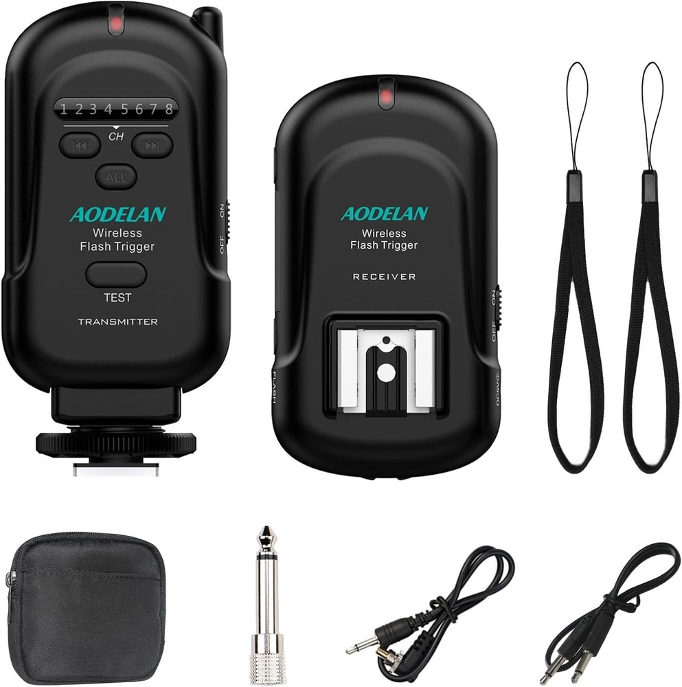 Wireless Flash Trigger Set - 200m Range, 8 Channels for Speedlite & Cameras