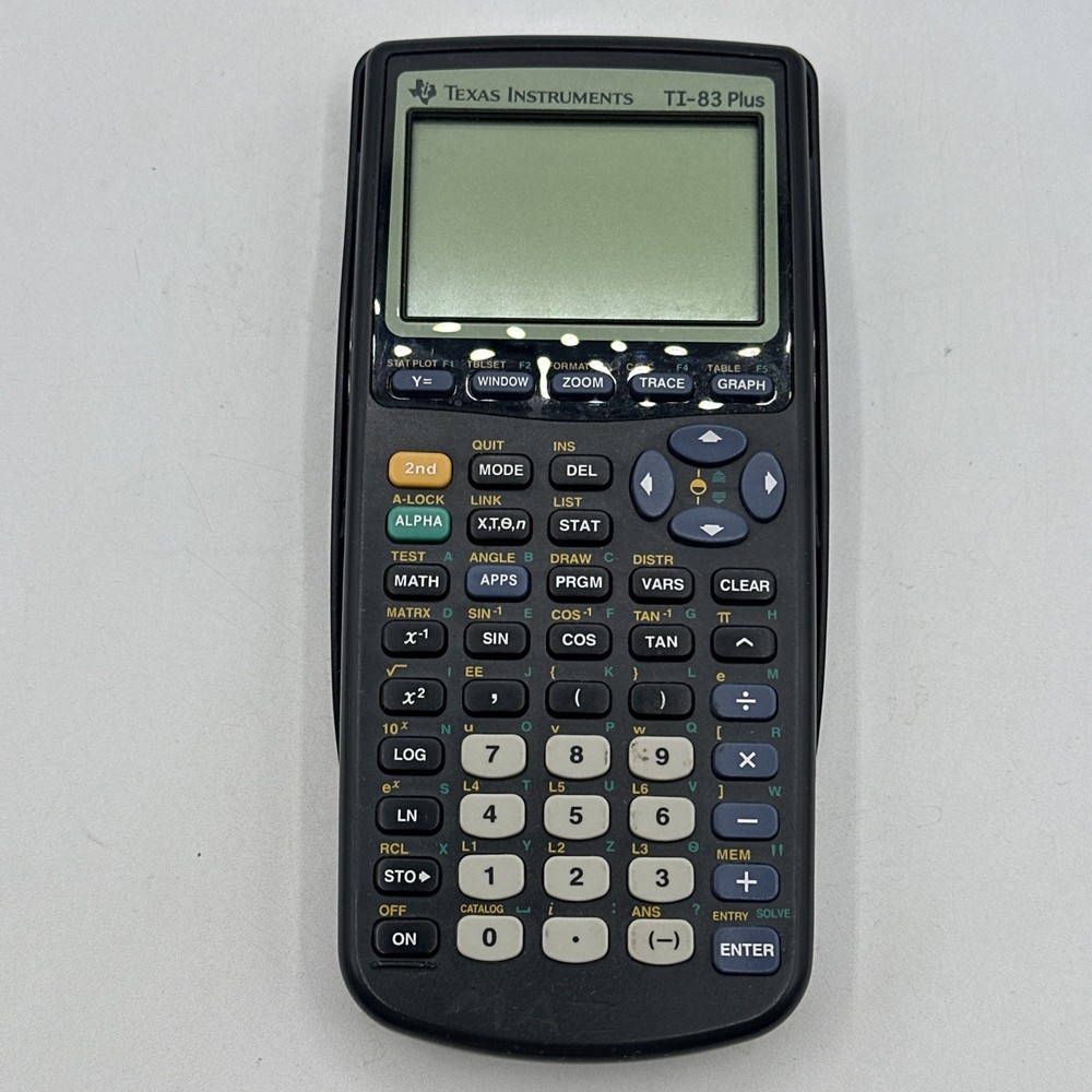 Texas Instruments TI-83 Plus Graphing Calculator Tested Working With Cover