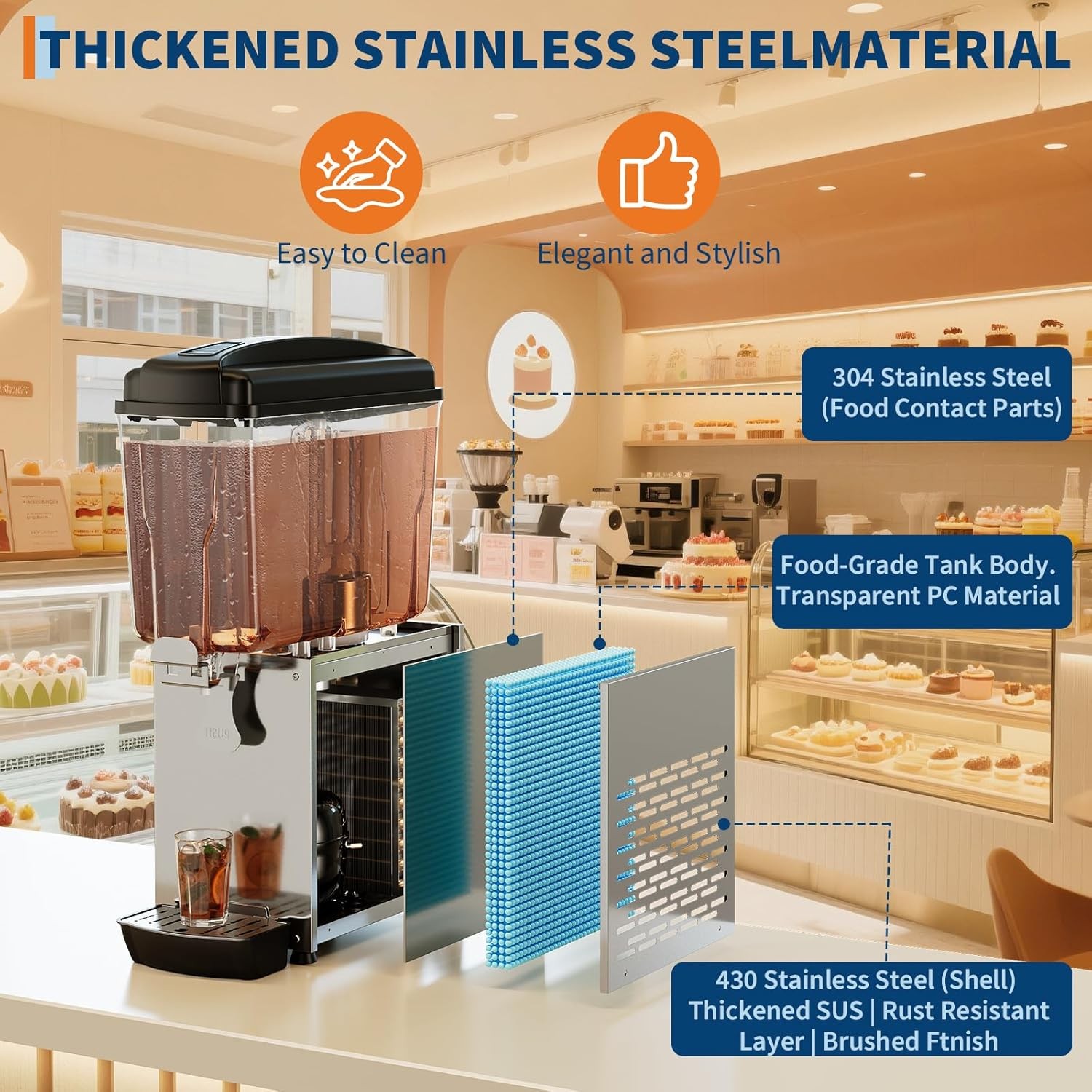 18LX1 Commercial Beverage Dispenser Juice Cold Soda Fountain Machines 150W 115V