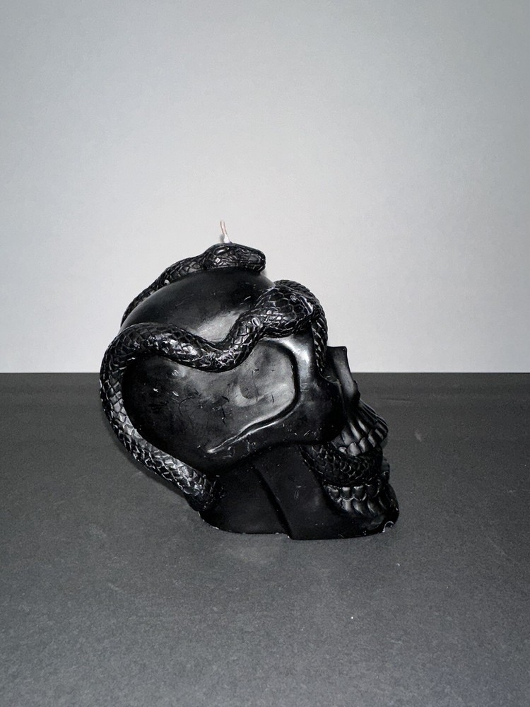 5.1'' Skull and Snake Candle Black - Threshold