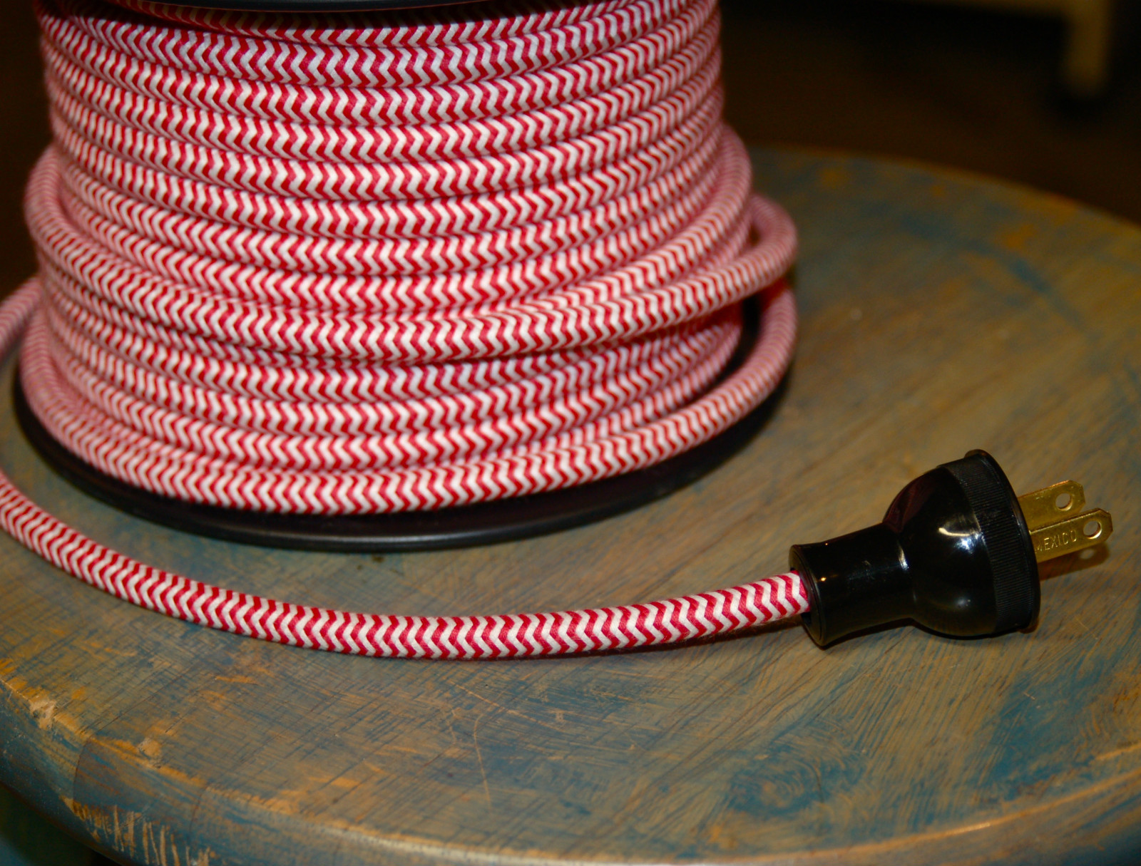 Vintage Style 2 Prong Electrical Plug Black Brown or White, Great w. Cloth Wire