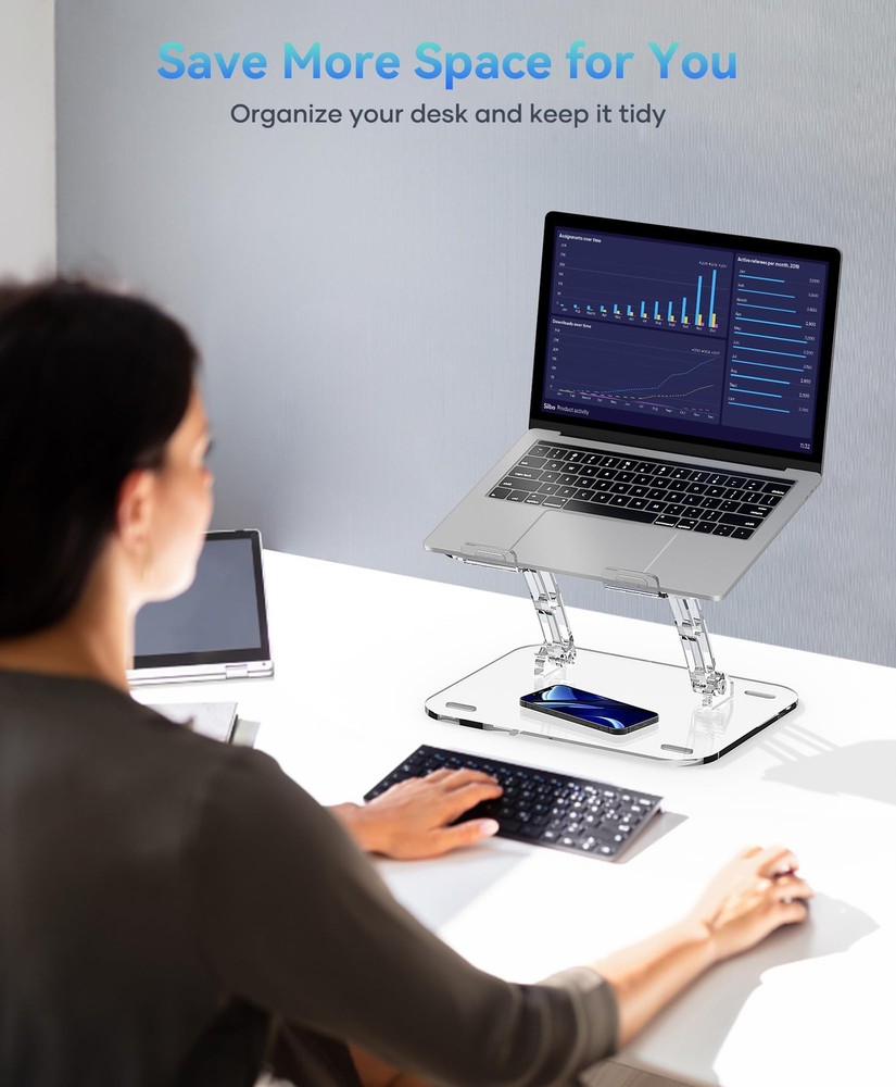 Adjustable Foldable Laptop Stand, Portable Ergonomic Computer Stand for Lapto...
