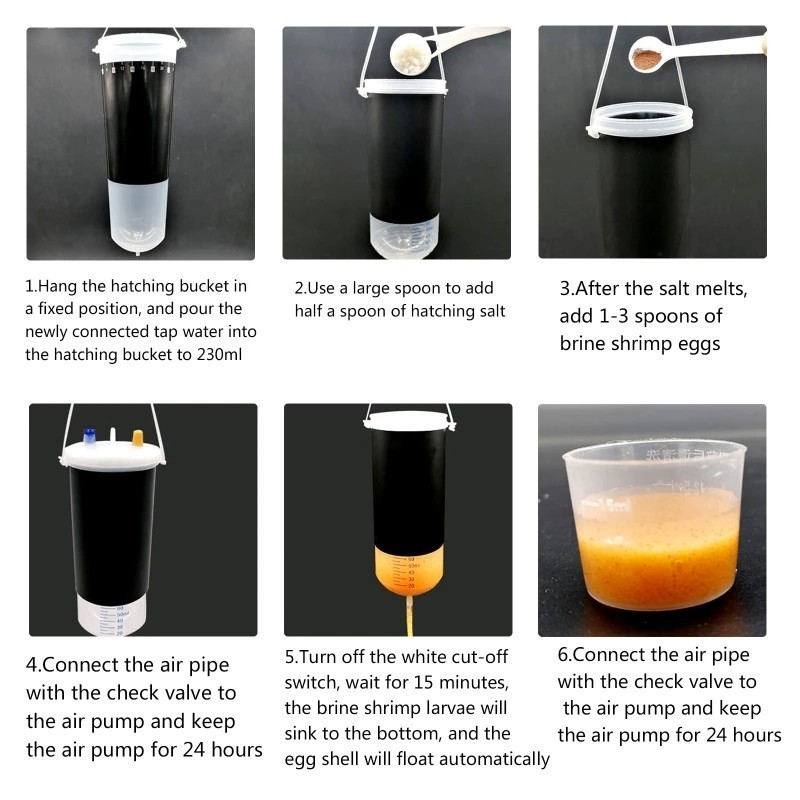 Brine Shrimp Hatchery Kit with Net, Incubator Set for Brine Shrimp Eggs Hatching