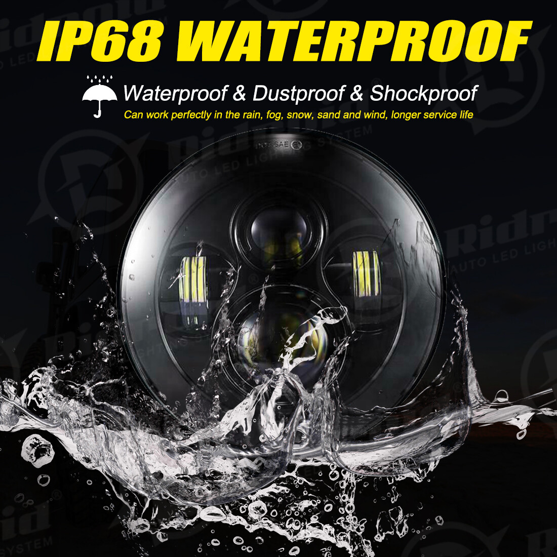 Black 7" LED Headlight & 4.5" Fog Passing Lamps For Harley Davidson Street Glide