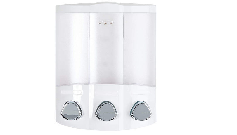 3 Chamber Shower Dispenser Shampoo Conditioner Soap Refillable Wall Mount Corner
