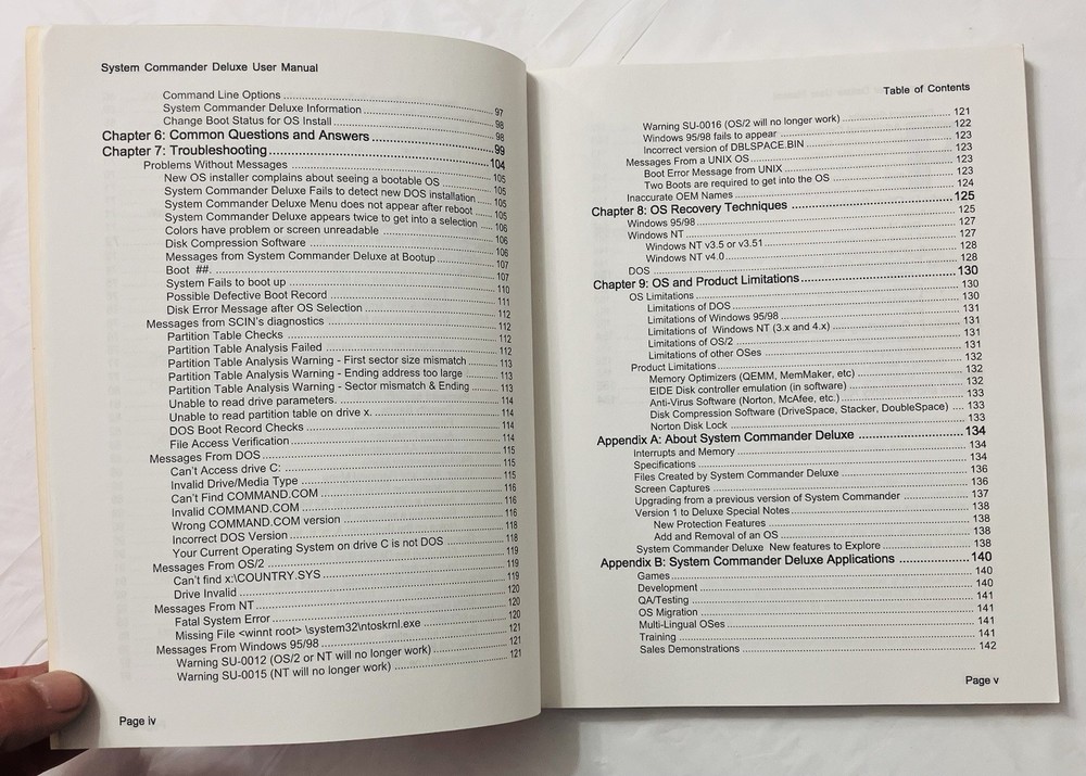 System Commander Deluxe User Manual VCOM Partitioning Guide Windows Linux (1998)