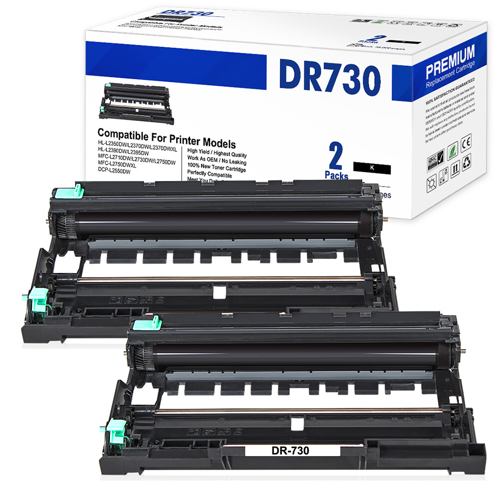 2 PACK DR730 Drum Unit DR760 Compatible With Brother HL-L2350DW MFC-L2710DW