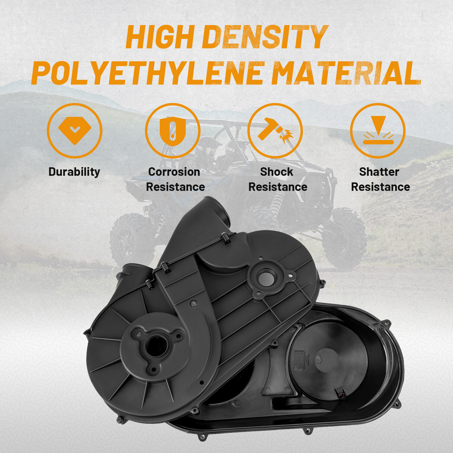 For 2014-2023 Polaris General 1000 Ranger RZR Inner + Outer Clutch Belt Cover