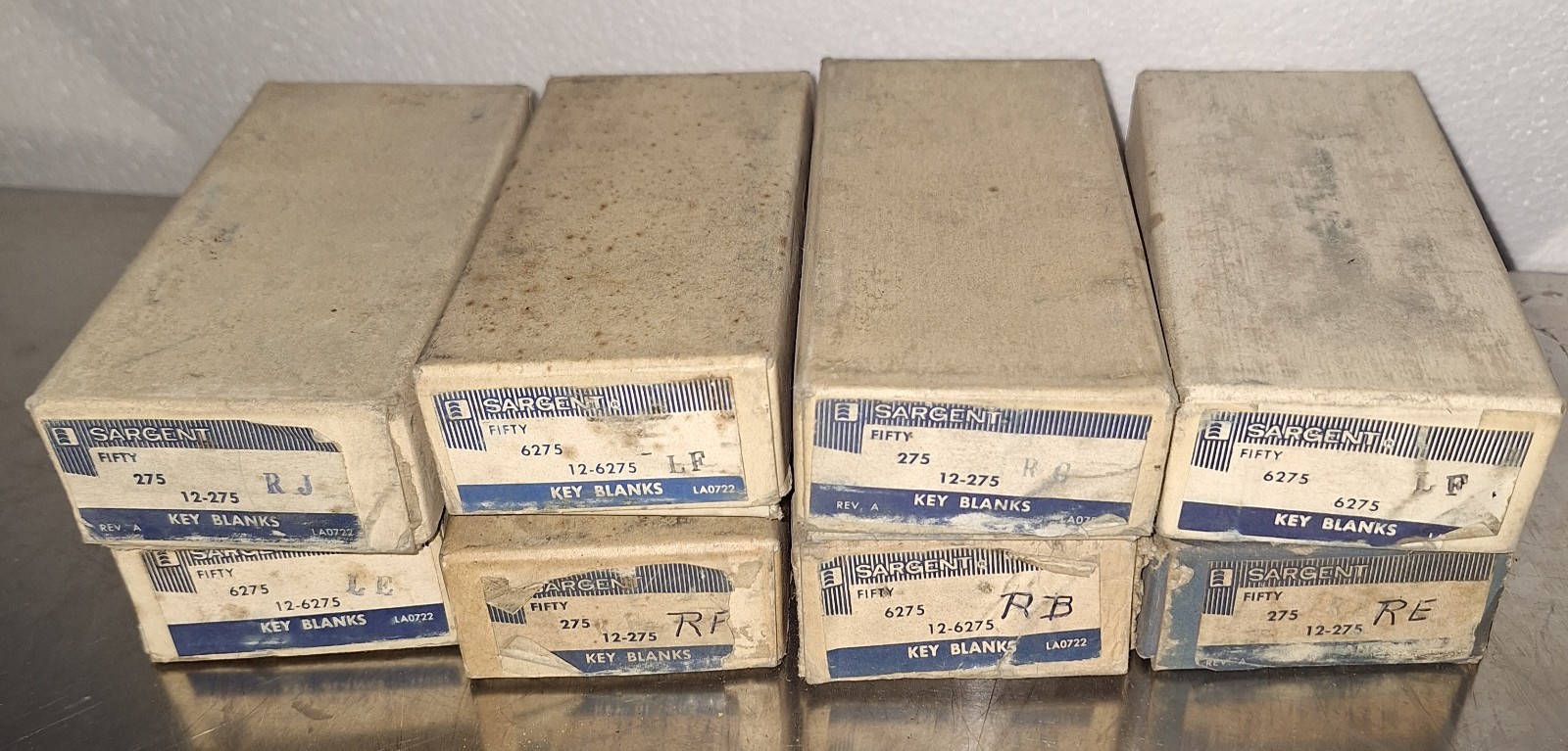 Large Lot of Key Blanks Sargent 8 Boxes Assorted Types 300 + N.O.S.