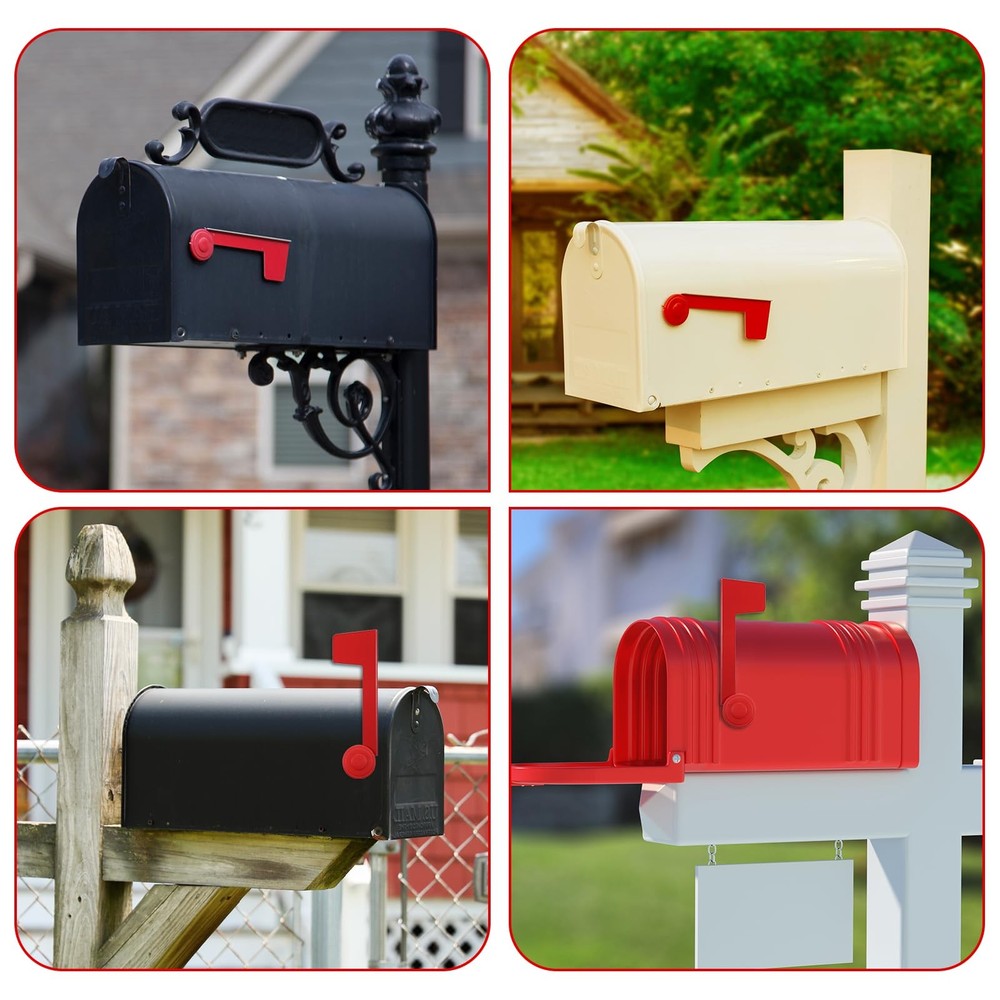 Mailbox Flag Replacement, Red Flag for Mailbox Metal Mail Box Flags Replaceme...