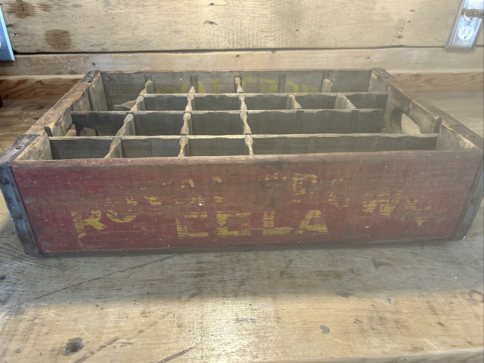 Vintage RC Royal Crown Cola Wooden Crate Madison Wisconsin