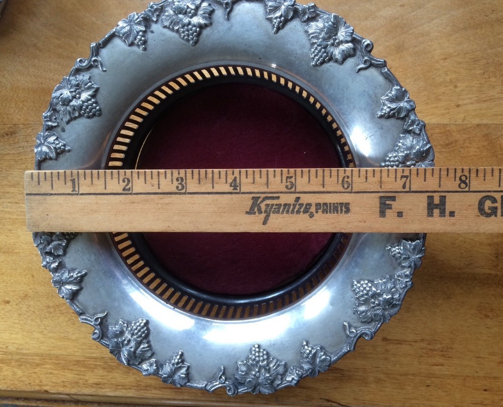 Antique silver plate Wine Coasters with hallmarks