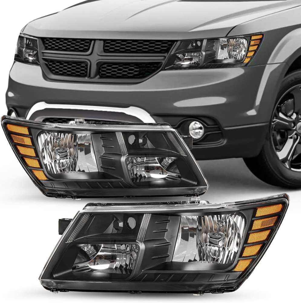 Halogen Headlight Assembly Compatible with 2009-2020 Dodge Journey Replacement O