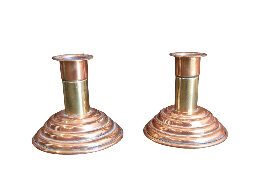 1946 Vtg Copper Candlestick Holders