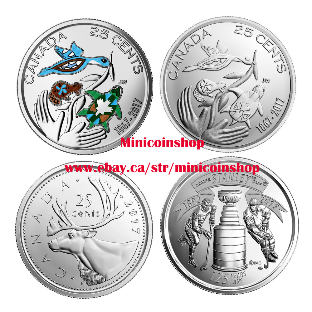 Canada 2017 25C Quarter 4 Coins Complete Set