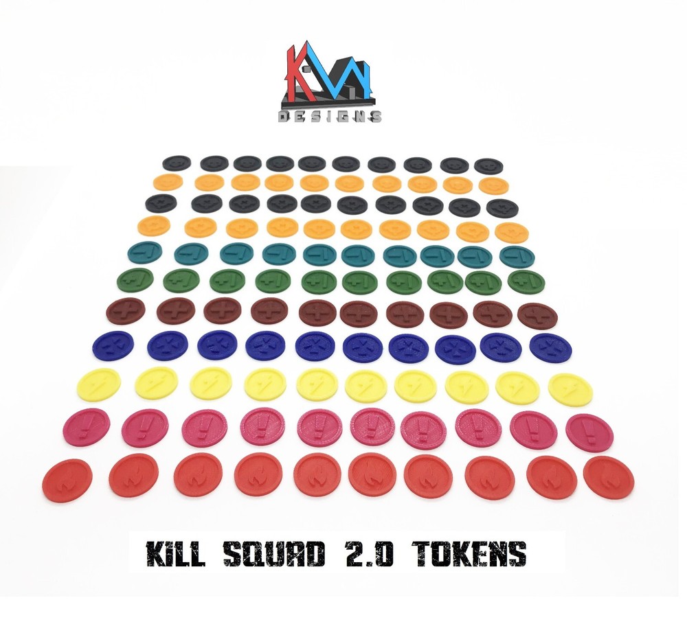 3D Printed - Kill Team 2.0 Token Set (110 Tokens)