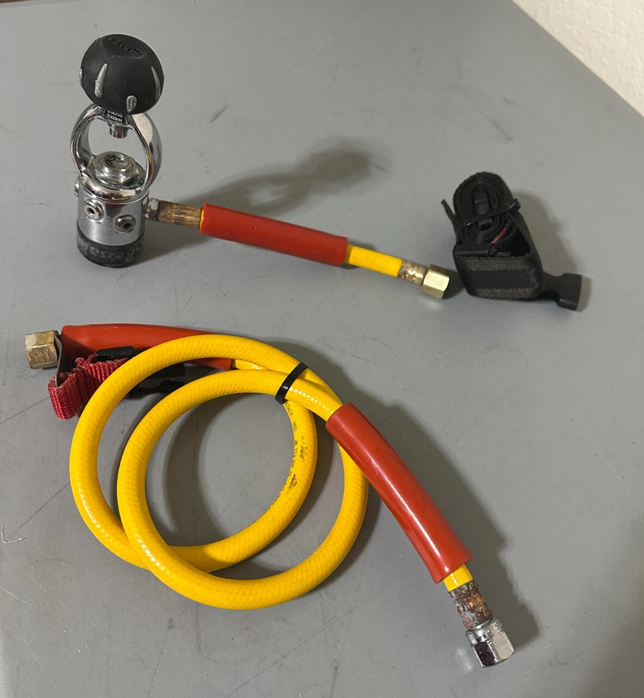 Scuba/Hookah First Stage Mares diving tank kit.     Includes everything shown