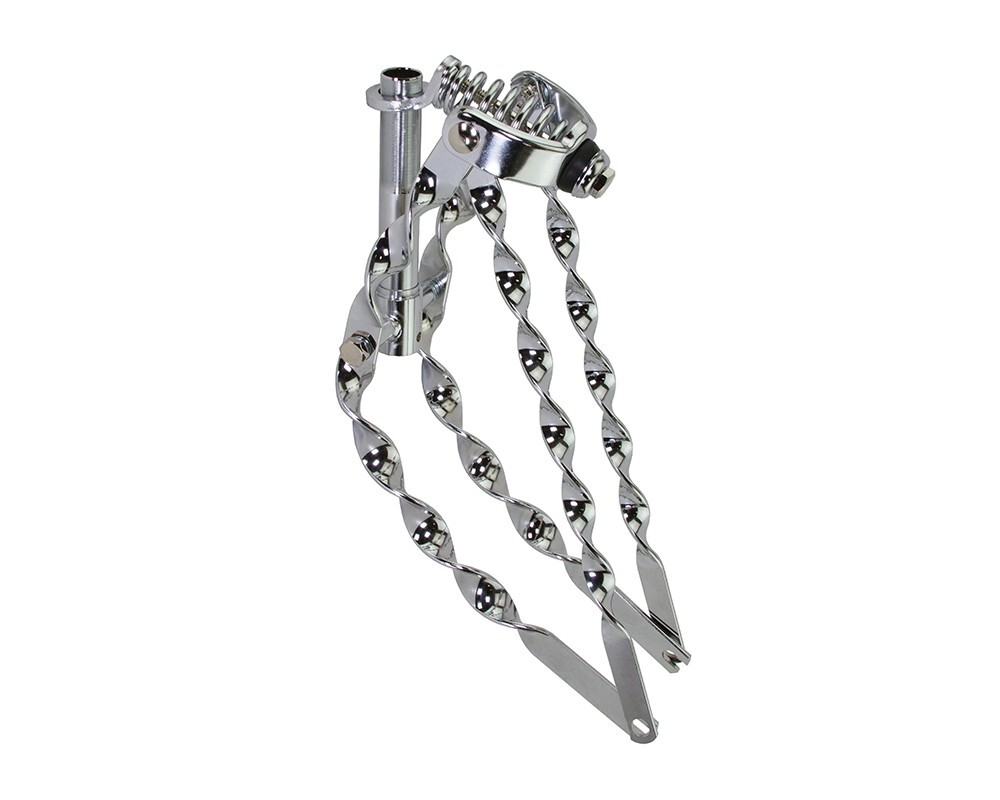 16 LOWRIDER BENT FLAT TWISTED SPRING FORK 1 INCH CHROME. 153906