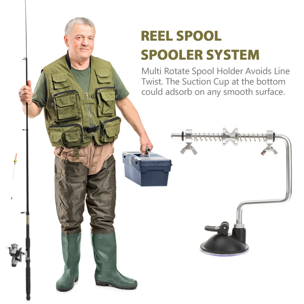 Fishing Line Winder Reel Spool Spooler System Tackle Tool Suction Cup