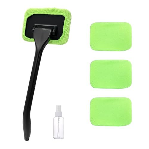Car Windshield Cleaning Tool, Microfiber Auto Window Cleaner Set with 4