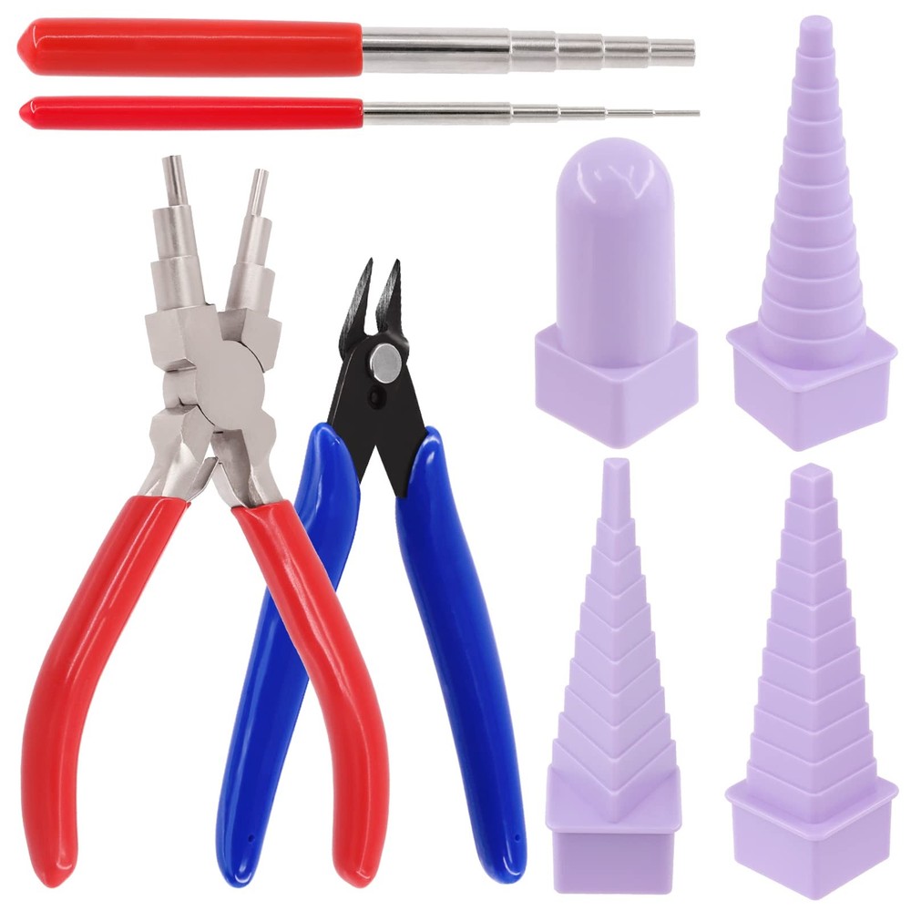 8Pcs Wire Looping Tool Set Including Wire Looping Mandrel, 6 in 1 Bail Making...