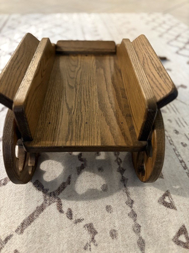 Vintage Solid Wooden Wagon/ Pull Toy/ Decor Wagon