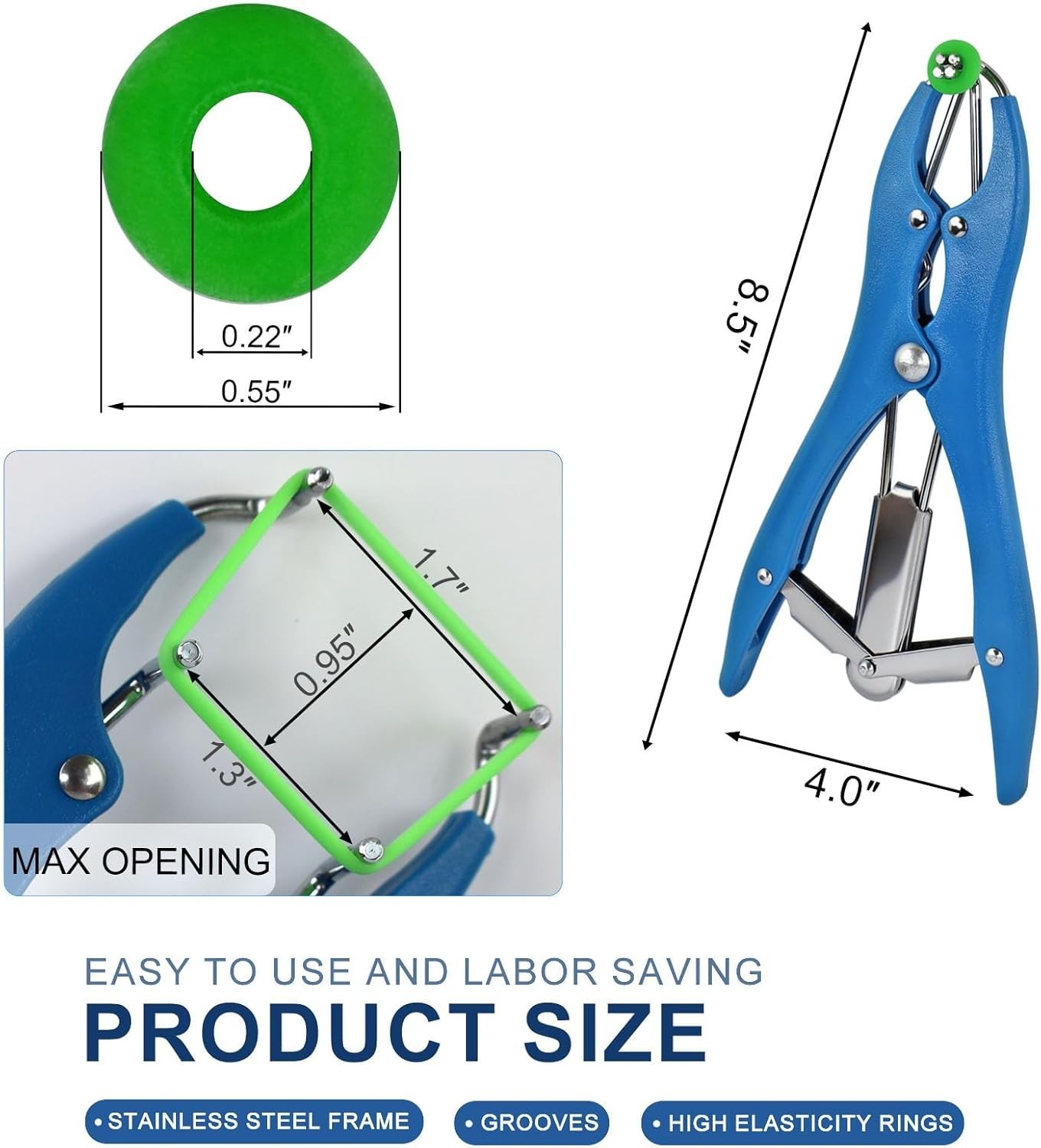 Goat Banding Kit Calves Tool, Expander Plier Bander with 100pcs...