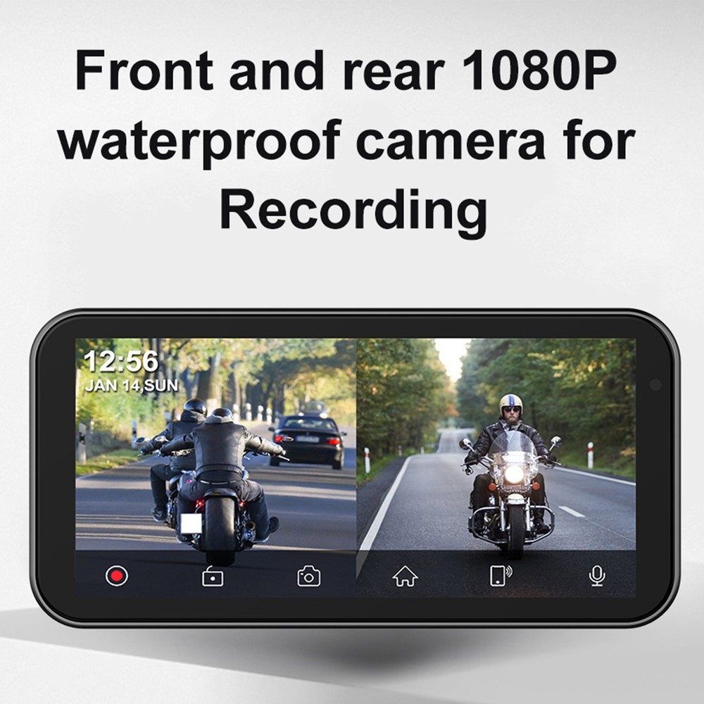 Wireless Motorcycle CarPlay Android Auto 6.25" Touch Screen GPS Navigation+TPMS